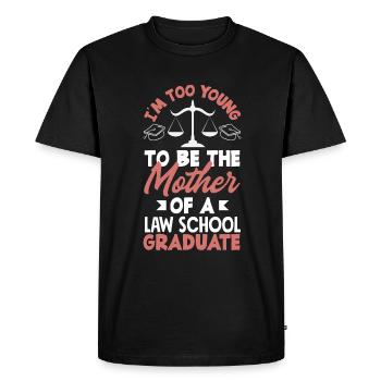 Trop jeune pour être mère d’une faculté de droit - T-shirt Premium bio Homme - noir - Devant - Nico (187cm)