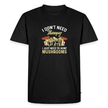 Cueillette de champignons Cueillette de champignons Cueillette de champignons - T-shirt Premium bio Homme - noir - Devant - Nico (187cm)