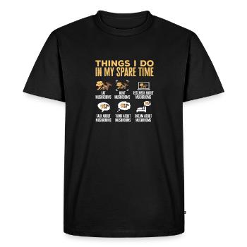 Cueillette de champignons Cueillette de champignons Cueillette de champignons - T-shirt Premium bio Homme - noir - Devant - Nico (187cm)