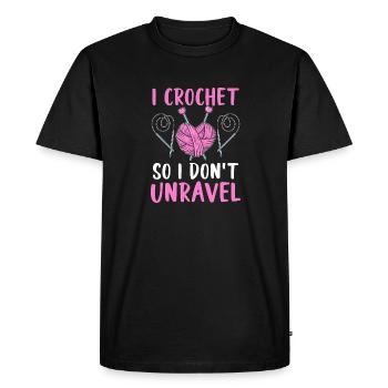 I crochet so i don't unravel - Men's Premium Organic T-Shirt - black - Front - Nico (187cm)