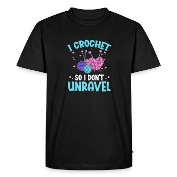 I crochet so i don't unravel - Men's Premium Organic T-Shirt - black - Front - Nico (187cm)