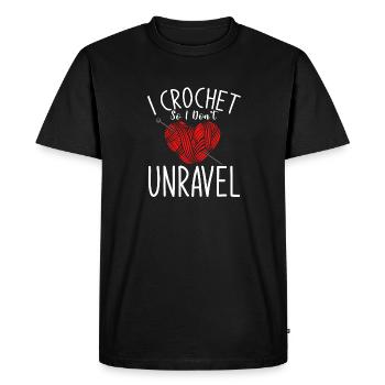 I crochet so i don't unravel - Men's Premium Organic T-Shirt - black - Front - Nico (187cm)