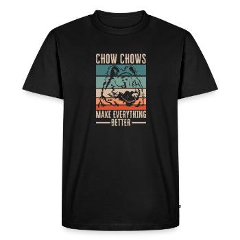 Chow Chow Dog - Men's Premium Organic T-Shirt - black - Front - Nico (187cm)