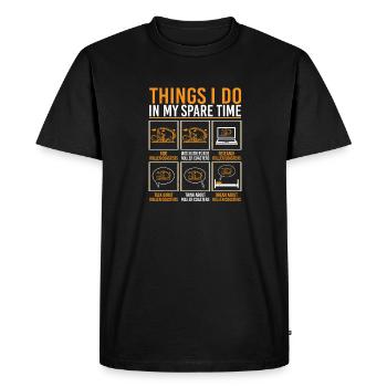 Things I Do In My Spare Time Theme Park Roller Coa - Men's Premium Organic T-Shirt - black - Front - Nico (187cm)