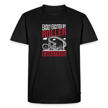 Vacances au parc à thème facilement excitées par Roller Coast - T-shirt Premium bio Homme - noir - Devant - Nico (187cm)