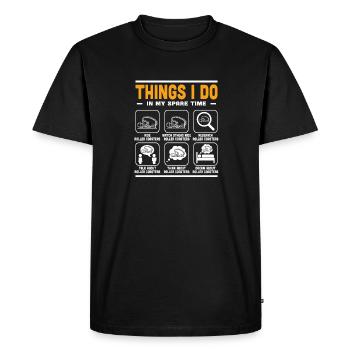 Mes temps libres Parc à thème Montagnes russes de vacances - T-shirt Premium bio Homme - noir - Devant - Nico (187cm)