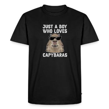 Rongeur Capybara - T-shirt Premium bio Homme - noir - Devant - Nico (187cm)