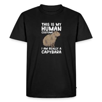 Rongeur Capybara - T-shirt Premium bio Homme - noir - Devant - Nico (187cm)