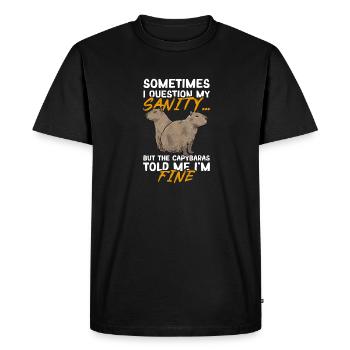 Rongeur Capybara - T-shirt Premium bio Homme - noir - Devant - Nico (187cm)