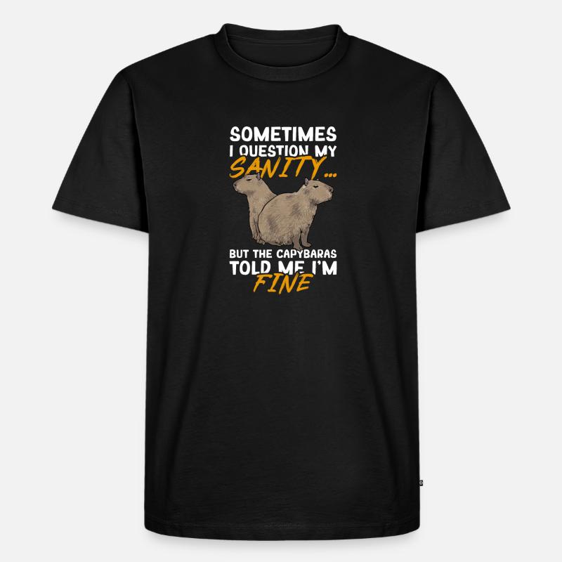 Capybara Nagetier - Männer Premium Bio T-Shirt - Schwarz