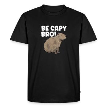 Rongeur Capybara - T-shirt Premium bio Homme - noir - Devant - Nico (187cm)