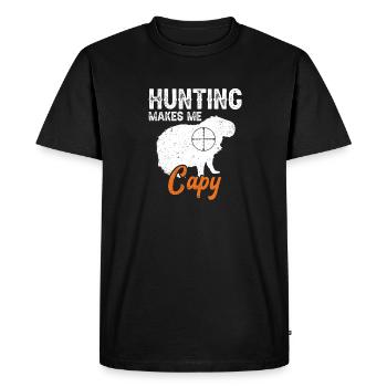 Rongeur Capybara - T-shirt Premium bio Homme - noir - Devant - Nico (187cm)