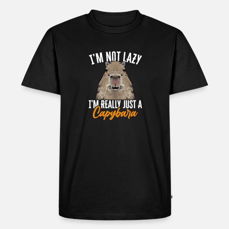 Capybara Nagetier - Männer Premium Bio T-Shirt - Schwarz