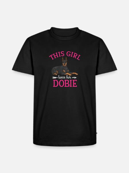 Dobermann Pinscher Hund Dobie - Männer Premium Bio T-Shirt - Schwarz