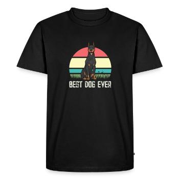 Doberman Pinscher Chien Dobie - T-shirt Premium bio Homme - noir - Devant - Nico (187cm)