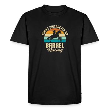 Retro Sunset Vintage Easily Distracted By Barrel R - Men's Premium Organic T-Shirt - black - Front - Nico (187cm)