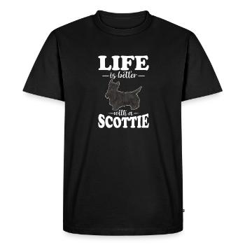Scottish Terrier Scottie Dog - Men's Premium Organic T-Shirt - black - Front - Nico (187cm)
