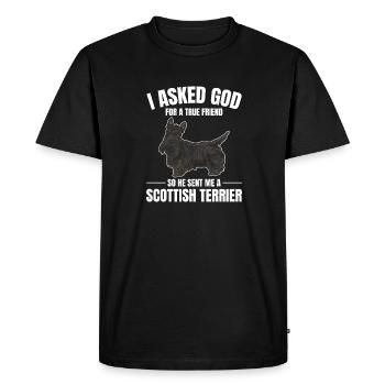 Skotsk terrier Scottie hund - Herre Premium økologisk T-shirt - sort - Foran - Nico (187cm)