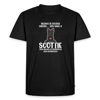 Scottish Terrier Scottie Dog - Men's Premium Organic T-Shirt - black - Front - Nico (187cm)