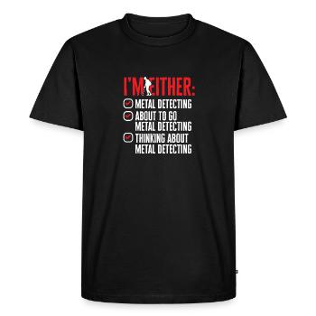 Détecteur de métaux Détection de métaux Chasse au trésor - T-shirt Premium bio Homme - noir - Devant - Nico (187cm)