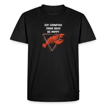 Manger des écrevisses Boire de la bière Écrevisse cajun Bouillir - T-shirt Premium bio Homme - noir - Devant - Nico (187cm)