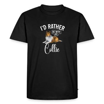 Longhair Collie Rough Collie Dog - Men's Premium Organic T-Shirt - black - Front - Nico (187cm)