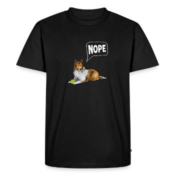Long-haired Collie Rough Collie Dog - Men's Premium Organic T-Shirt - black - Front - Nico (187cm)