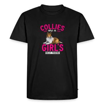 Longhair Collie Rough Collie Dog - Men's Premium Organic T-Shirt - black - Front - Nico (187cm)