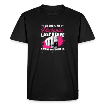 Regarde le dernier nerf de mon mari Funny Hubby Wife - T-shirt Premium bio Homme - noir - Devant - Nico (187cm)