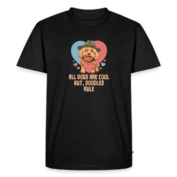 All Dogs Are Cool But Doodles Rule Goldendoodle - Men's Premium Organic T-Shirt - black - Front - Nico (187cm)