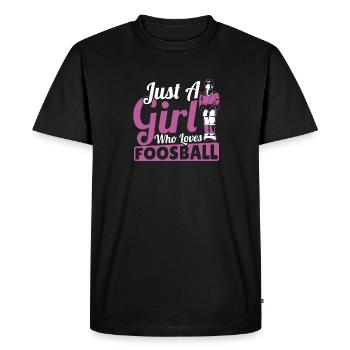 Juste une fille qui aime le baby-foot féminin Baby-foot - T-shirt Premium bio Homme - noir - Devant - Nico (187cm)