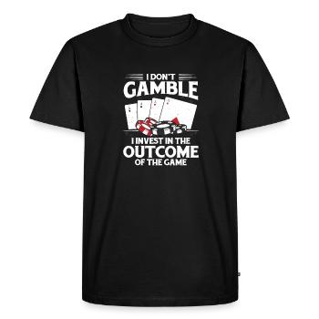 I Invest In The Outcome Of The Game Poker Aces Spa - Men's Premium Organic T-Shirt - black - Front - Nico (187cm)