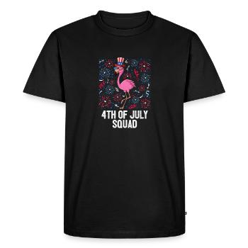 4th Of Juillet Squad Flamingo Sunglasses US Flag Hat - T-shirt Premium bio Homme - noir - Devant - Nico (187cm)