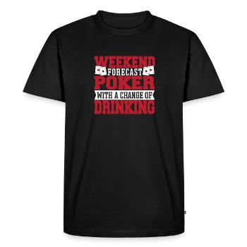 Weekend Forecast Poker Poker Chips Cardgame Flop - Men's Premium Organic T-Shirt - black - Front - Nico (187cm)