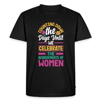 Nous célébrons les réalisations des femmes - T-shirt Premium bio Homme - noir - Devant - Nico (187cm)