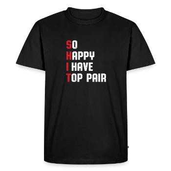 Tellement heureux que j’ai Top Pair Aces Spades Bluff Poker C - T-shirt Premium bio Homme - noir - Devant - Nico (187cm)