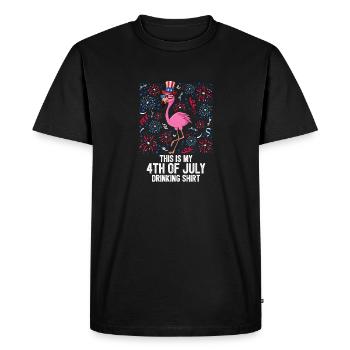 C’est ma chemise à boire Flamingo du 4 juillet - T-shirt Premium bio Homme - noir - Devant - Nico (187cm)