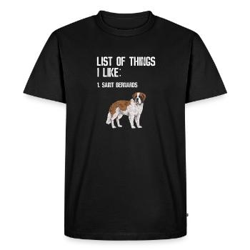 St. Bernard St. Bernard Dog Dog - Men's Premium Organic T-Shirt - black - Front - Nico (187cm)