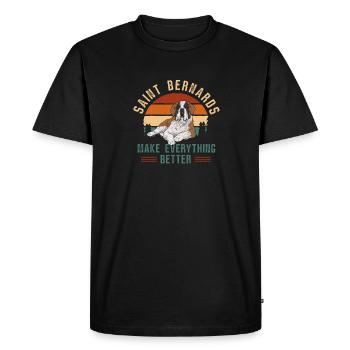 St. Bernard St. Bernard Dog Dog - Men's Premium Organic T-Shirt - black - Front - Nico (187cm)