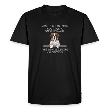 St. Bernard St. Bernard Dog Dog - Men's Premium Organic T-Shirt - black - Front - Nico (187cm)