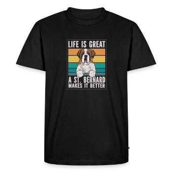 St. Bernard St. Bernard Dog Dog - Men's Premium Organic T-Shirt - black - Front - Nico (187cm)
