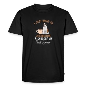 St. Bernard St. Bernard Dog Dog - Men's Premium Organic T-Shirt - black - Front - Nico (187cm)
