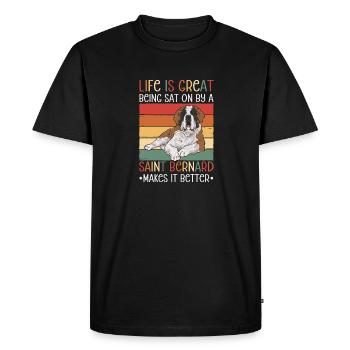 St. Bernard St. Bernard Dog Dog - Men's Premium Organic T-Shirt - black - Front - Nico (187cm)