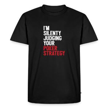Aces Spades Je juge silencieusement votre Strate de poker - T-shirt Premium bio Homme - noir - Devant - Nico (187cm)