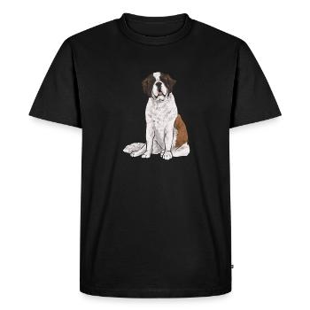 St. Bernard St. Bernard Dog Dog - Men's Premium Organic T-Shirt - black - Front - Nico (187cm)