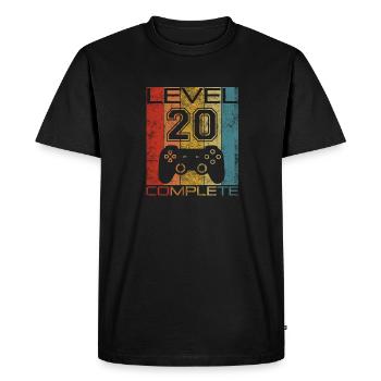 20 Birthday Gamer Niveau 20 Vintage complet - T-shirt Premium bio Homme - noir - Devant - Nico (187cm)