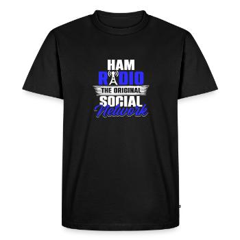 Amateur Radio Ham Radio The Original Social Networ - Men's Premium Organic T-Shirt - black - Front - Nico (187cm)