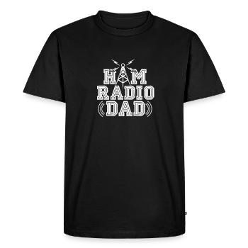 Ham Radio Dad Men Amatuer Radio Operator Antenna - Men's Premium Organic T-Shirt - black - Front - Nico (187cm)