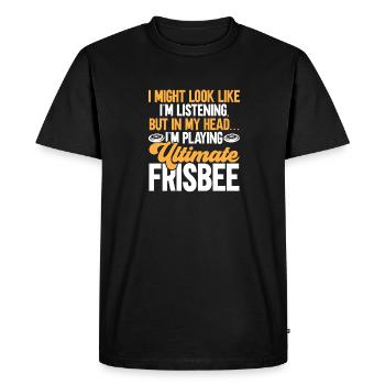 Disque de lancer de frisbee ultime - T-shirt Premium bio Homme - noir - Devant - Nico (187cm)