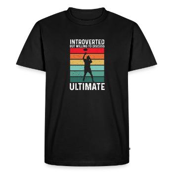 Disque de lancer de frisbee ultime - T-shirt Premium bio Homme - noir - Devant - Nico (187cm)